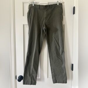 Men’s J. Crew Straight-Fix Flex Chino Pant Olive Green / Gray 34x32